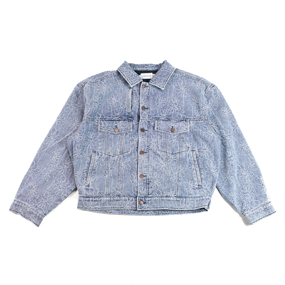 【Acka.】flower jacquard jacket Flower Jacquard Jacket (Light Indigo) – Corporate