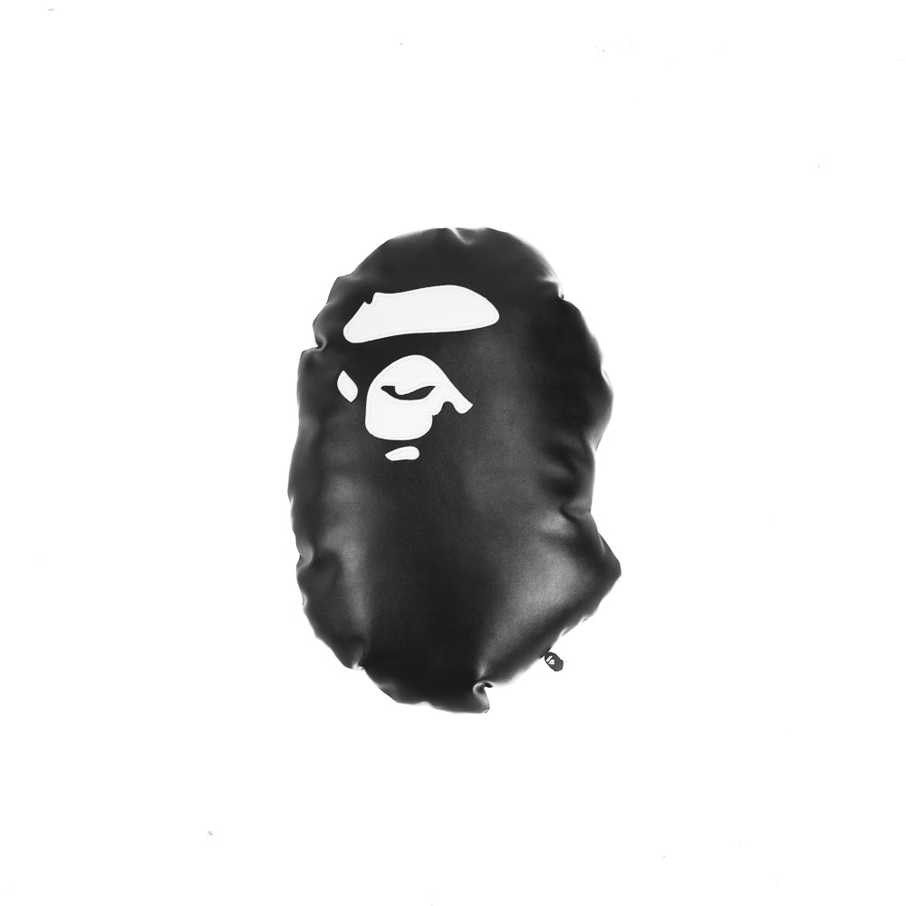 Vintage BAPE APE HEAD Cushion Pillow Silver ape head leather