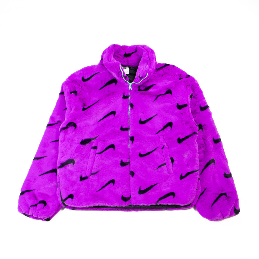 WMNS NSW Plush Jacket (Vivid Purple/Black/Green Glow) – Corporate