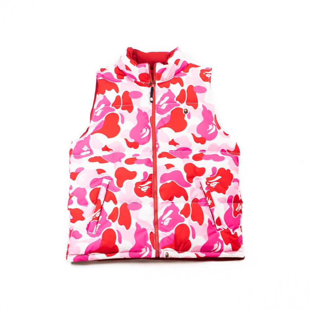 ジャケット・アウター BAPE ABC CAMO REVERSIBLE DOWN VEST PINK ABC Camo Reversible Vest (Pink) – Corporate