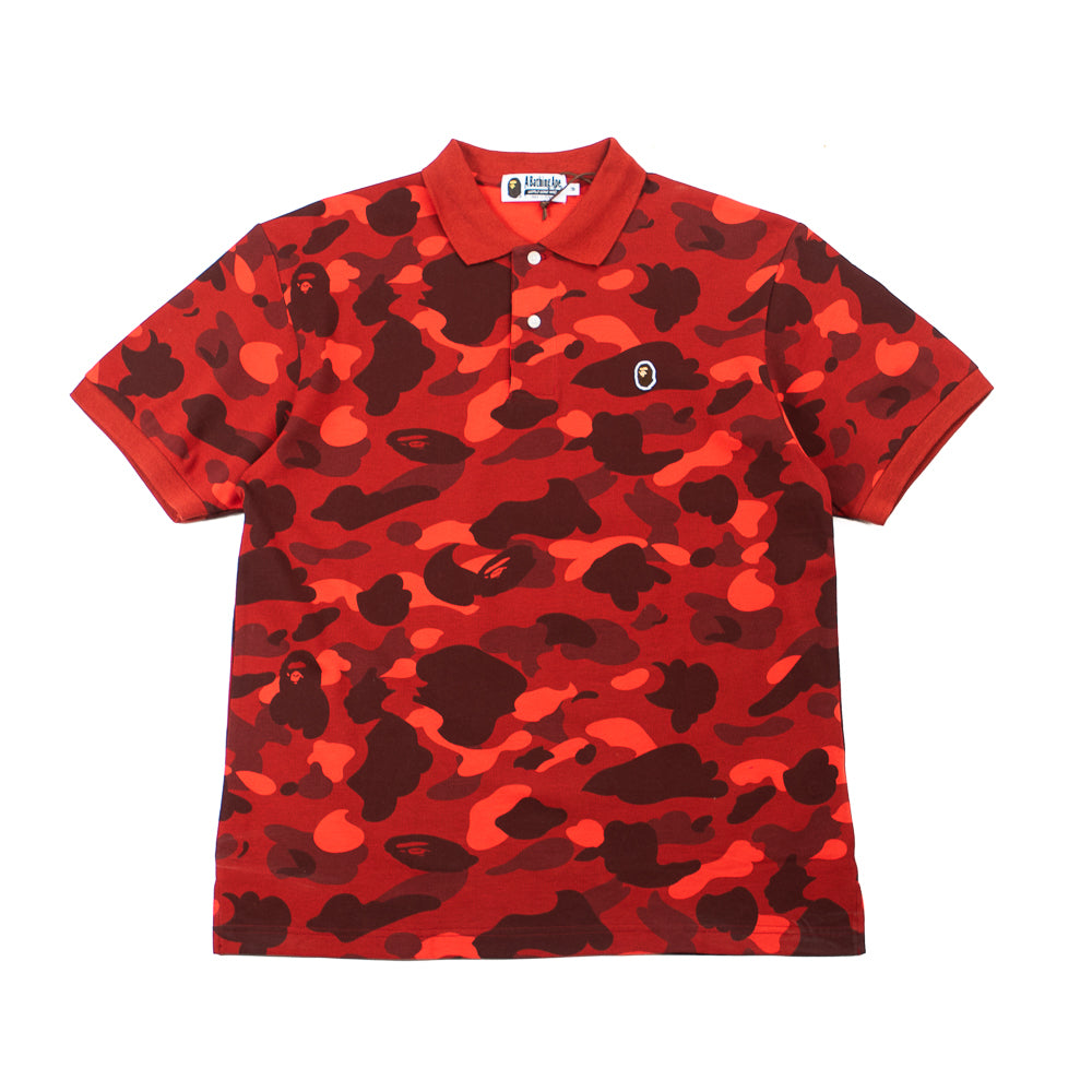 A Bathing Ape 赤 ポロシャツ M Ape Head One Point Relaxed Fit Polo (Red Camo) – Corporate