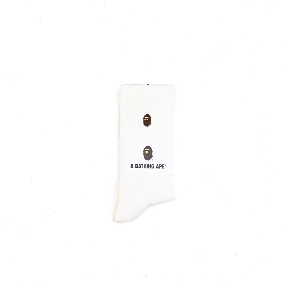Ape Head One Point Socks (White)