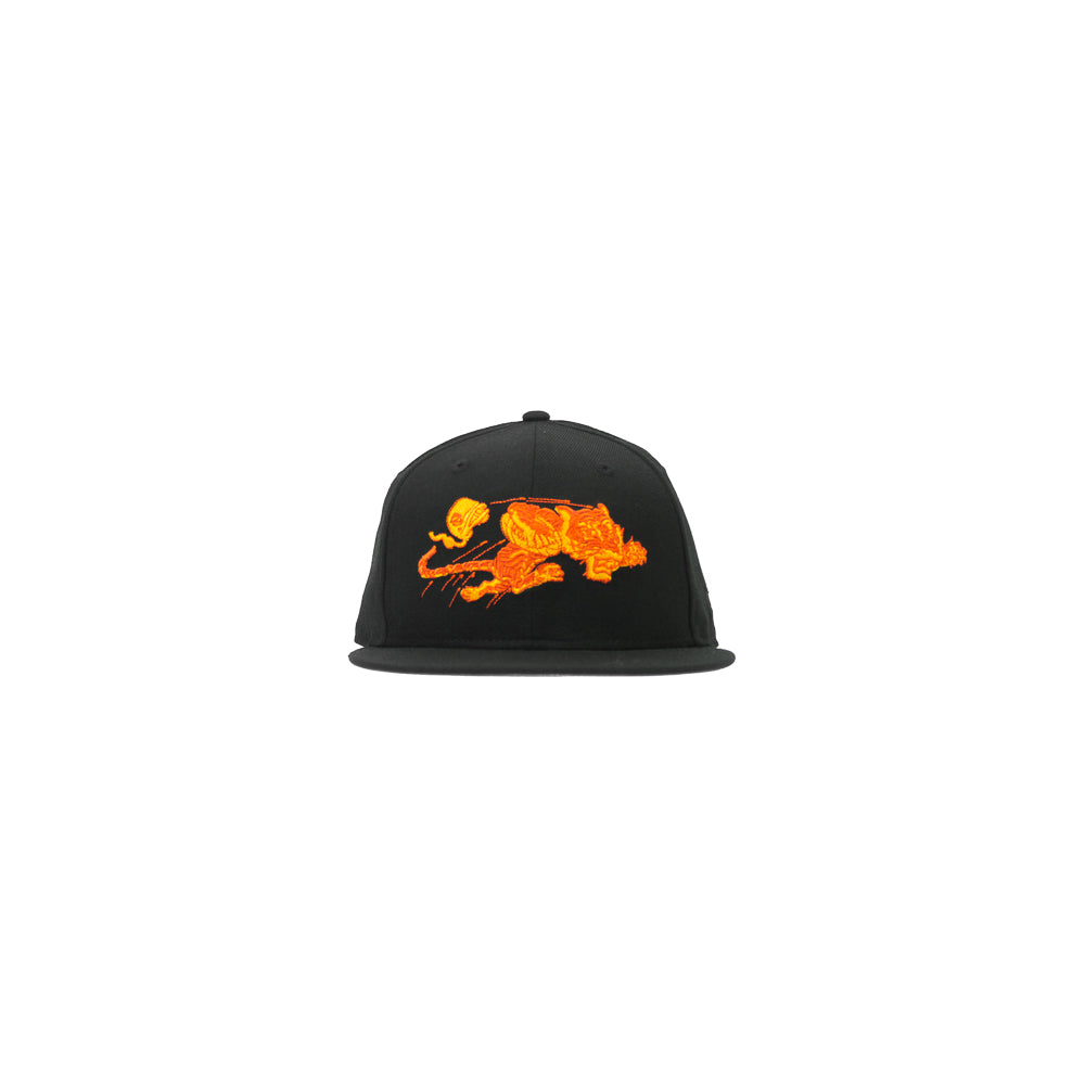 Black and Orange graphic fitted baseball Cap H Logo Embroidered Black Orange Graphic Fitted Baseball Cap  main image 3