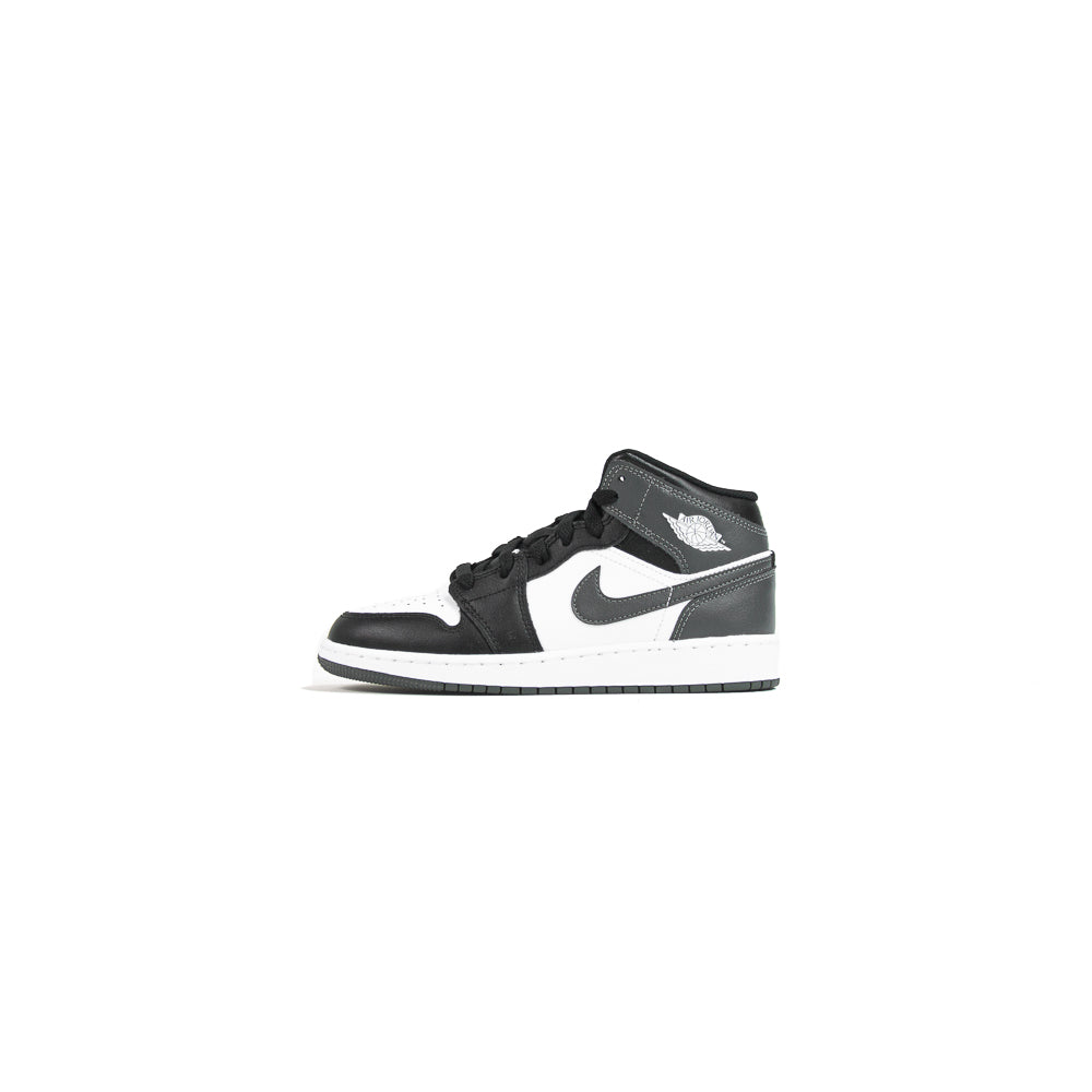 Nike GS Air Jordan 1 Mid White/Black 25㎝ Nike Air Jordan 1 Retro Mid GS 'White' 2018 554725-113 Youth