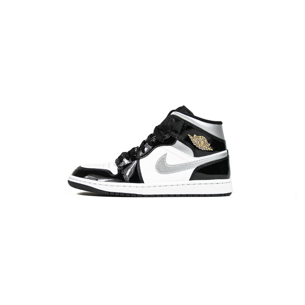 Air jordan 1 mid white metallic silver black online