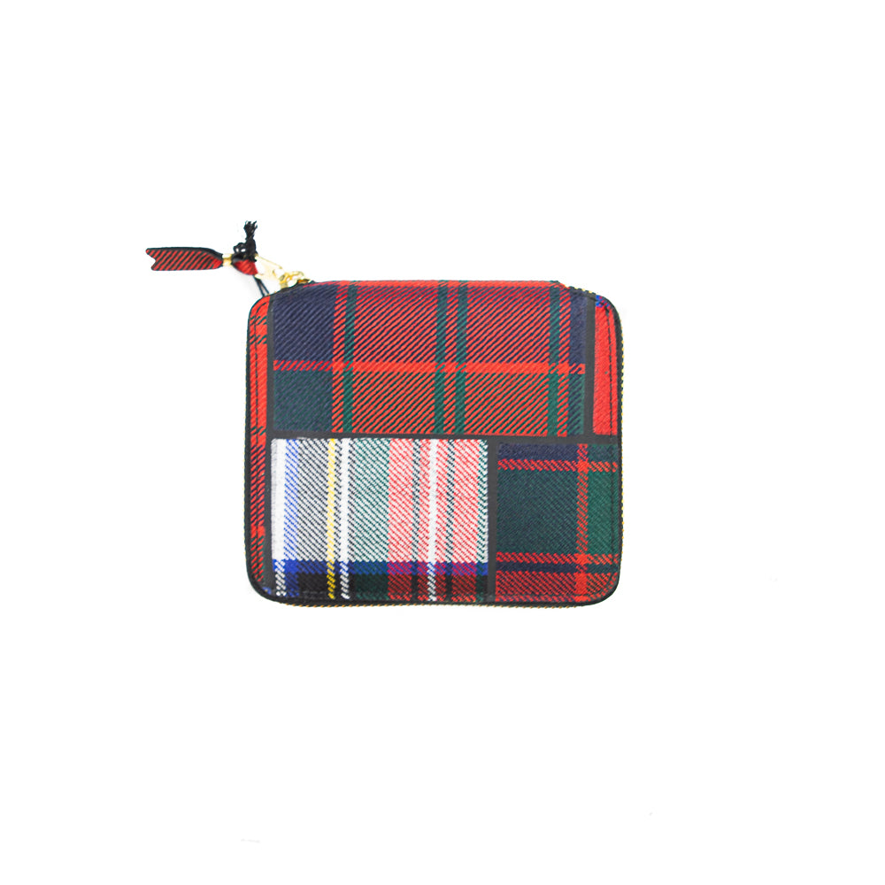 CDG Tartan Patchwork Zip Wallet (Red) – Corporate