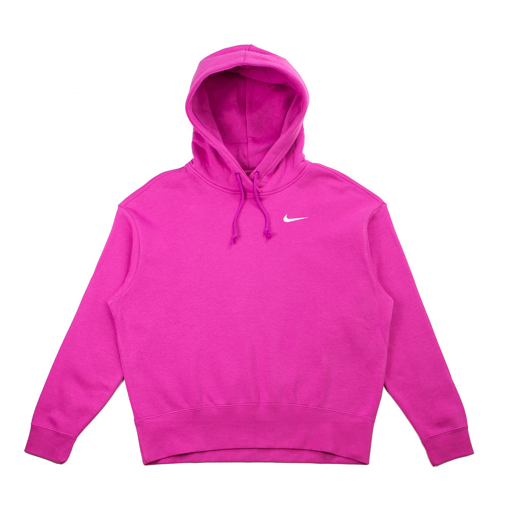 NSW WMNS Fleece Hoodie (Active Fuchsia/White)