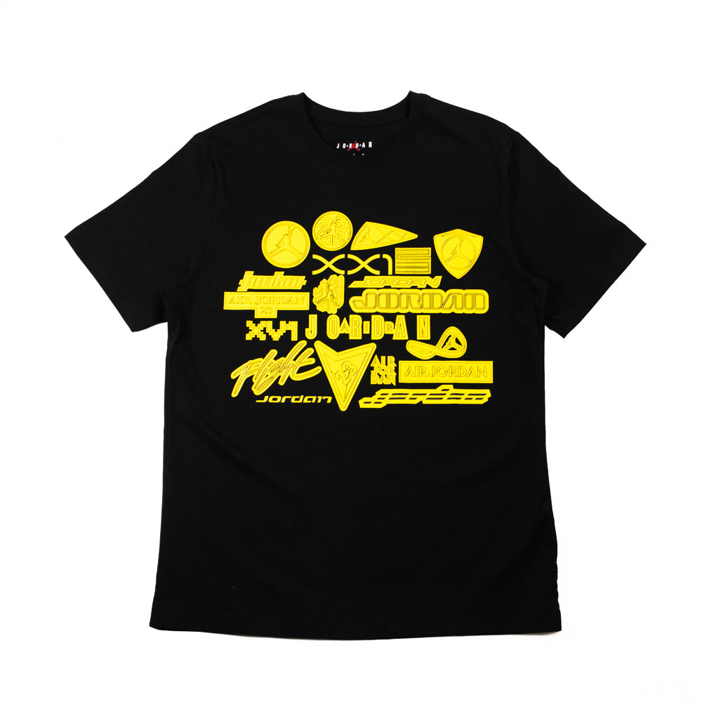 Jordan Retro Logos Tee (Black/Tour Yellow)