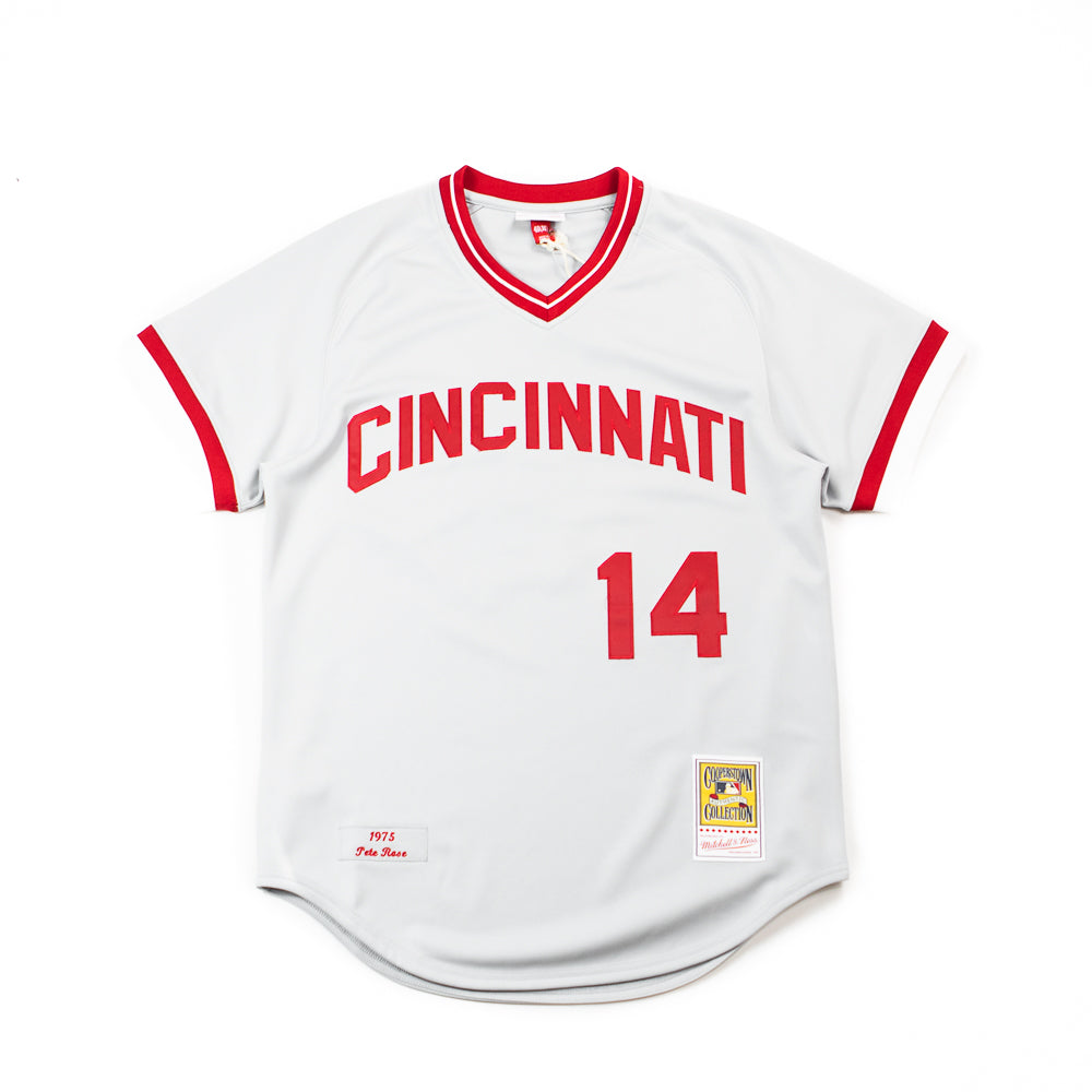 Men's Cincinnati Reds Pete Rose Mitchell & Ness White Cooperstown  Collection Authentic Jersey