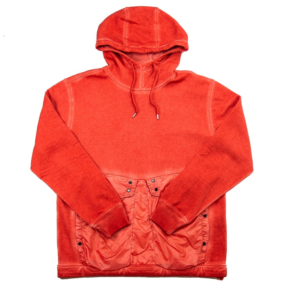 Cotton Fleece Mixed Old Dyed Rubber Mix Hooded Sweat (Pureed Pumpkin)