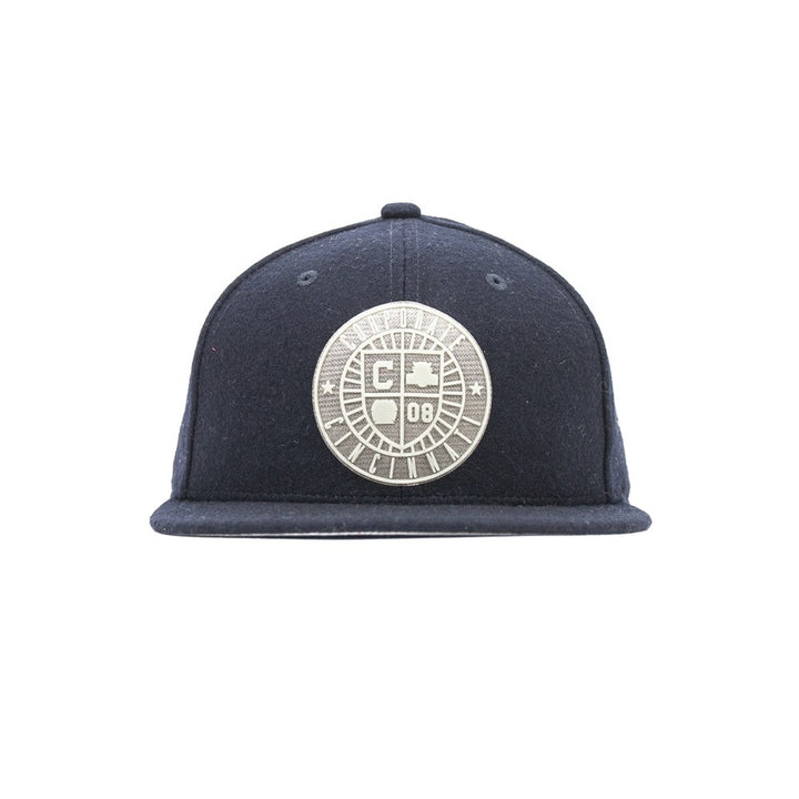 Crest Wool Fitted Cap (Navy)