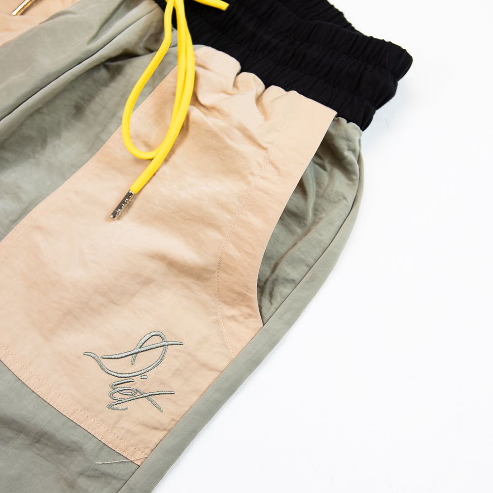 Nylon Cargo Pants (Grey/Tan)