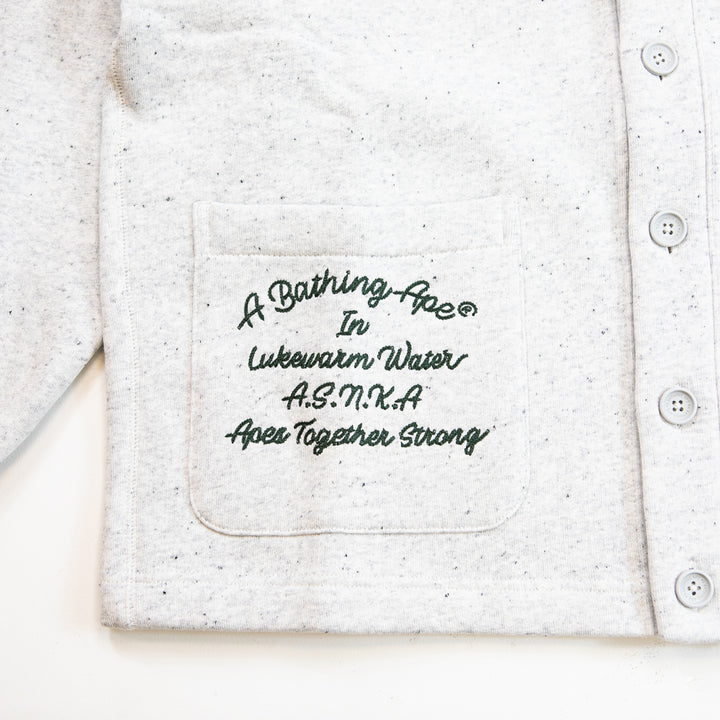 College Badges Sweat Cardigan (Gray)