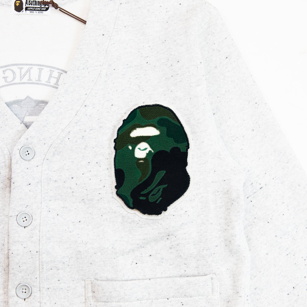 College Badges Sweat Cardigan (Gray)