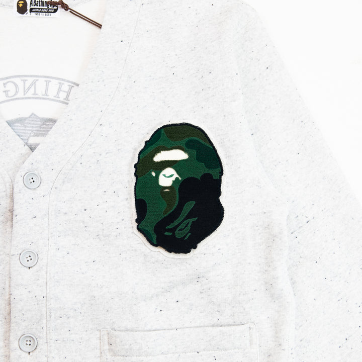 College Badges Sweat Cardigan (Gray)