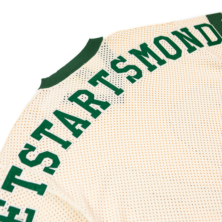 Knitted Mesh Jersey (Cream/Green)