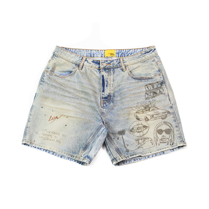 Scribble Denim Short (Indigo Stain)