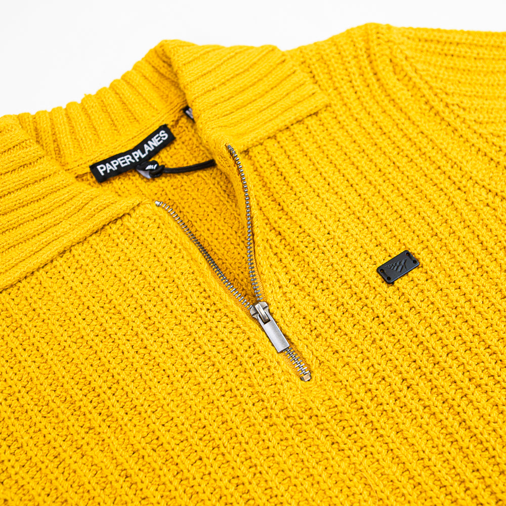 Planes Sweater Knit Polo (Saffron)