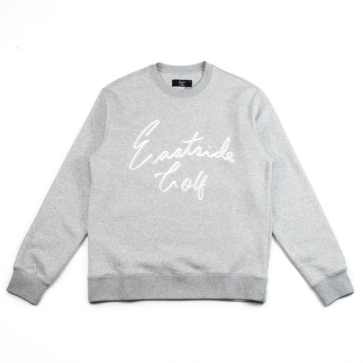 Core Fleece Crew Script Logo (Heather Grey)