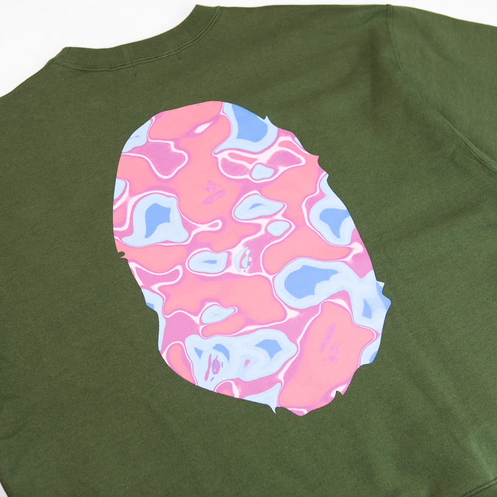 Liquid Camo Big Ape Head Crewneck (Olive)