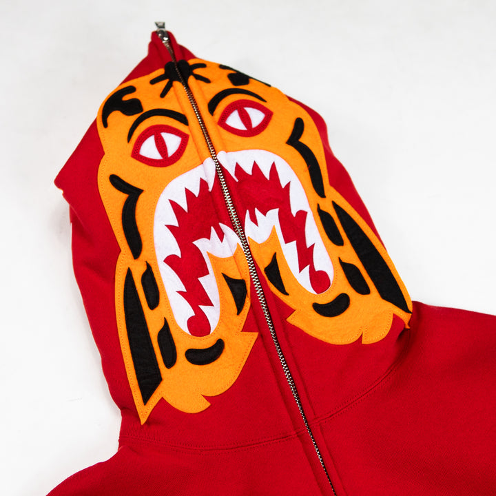 Tiger Full Zip Hoodie (Red)