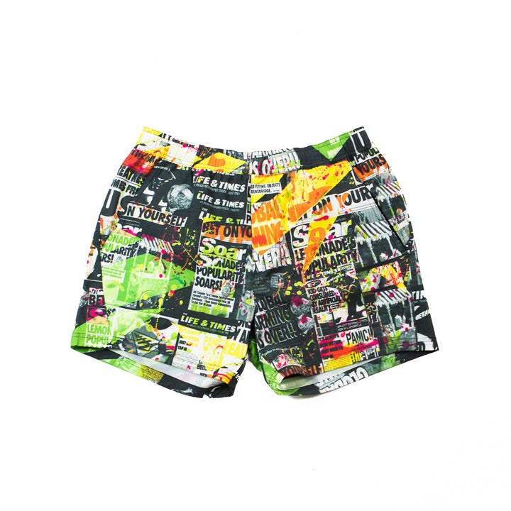 Tabloid Print Short (Neon Night)