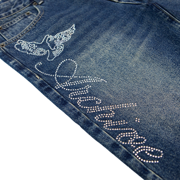 Two Times Studded Jort (Indigo)