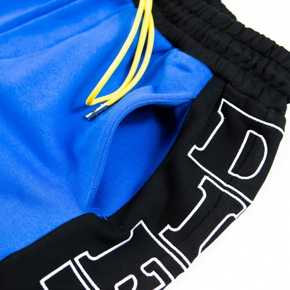 French Terry Row Shorts (Black/Blue)