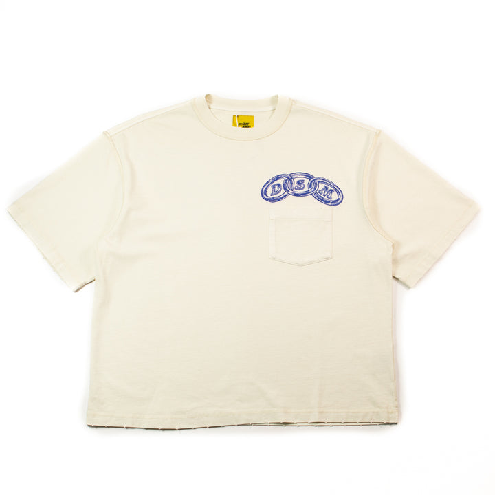 Chainlink Pocket Tee (Antique White/Blue)