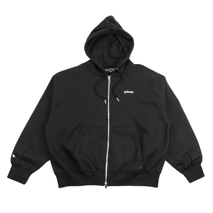 Planes Script Weld Zip-Up Hoodie (Black)