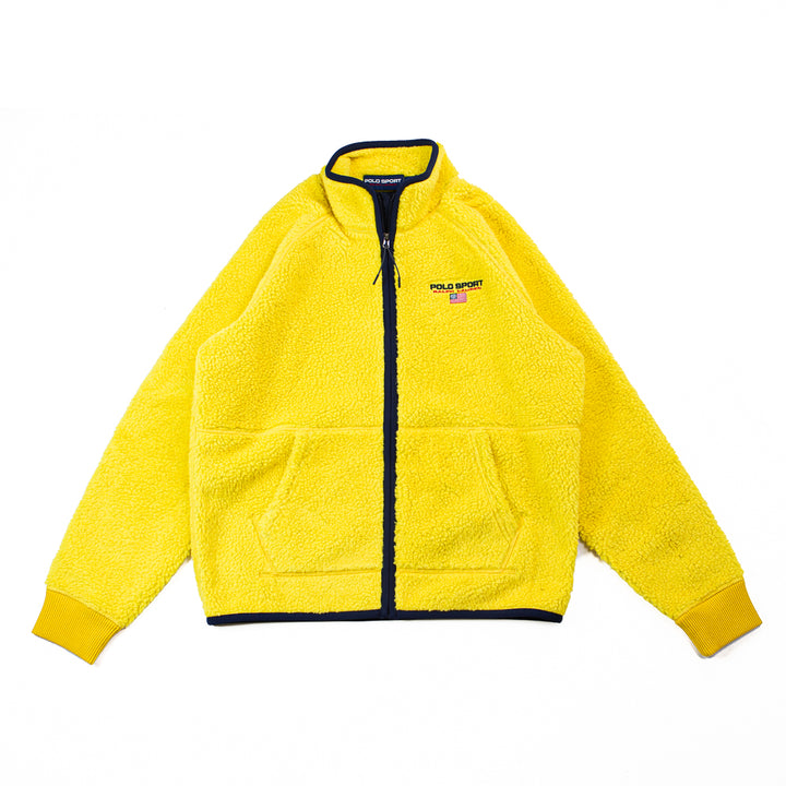 Polo Sport Pile Fleece Full-Zip Jacket (Yellow/Blue)