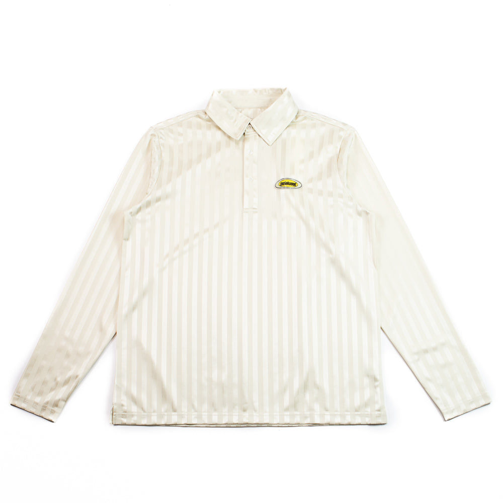 champagne dress shirt Metalwood Striped Long Sleeve Polo Shirt