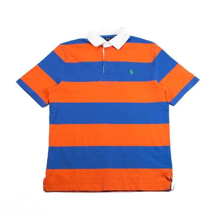 S/S Jersey Knit Iconic Rugby Stripe (Solar Sky/Modern Royal)