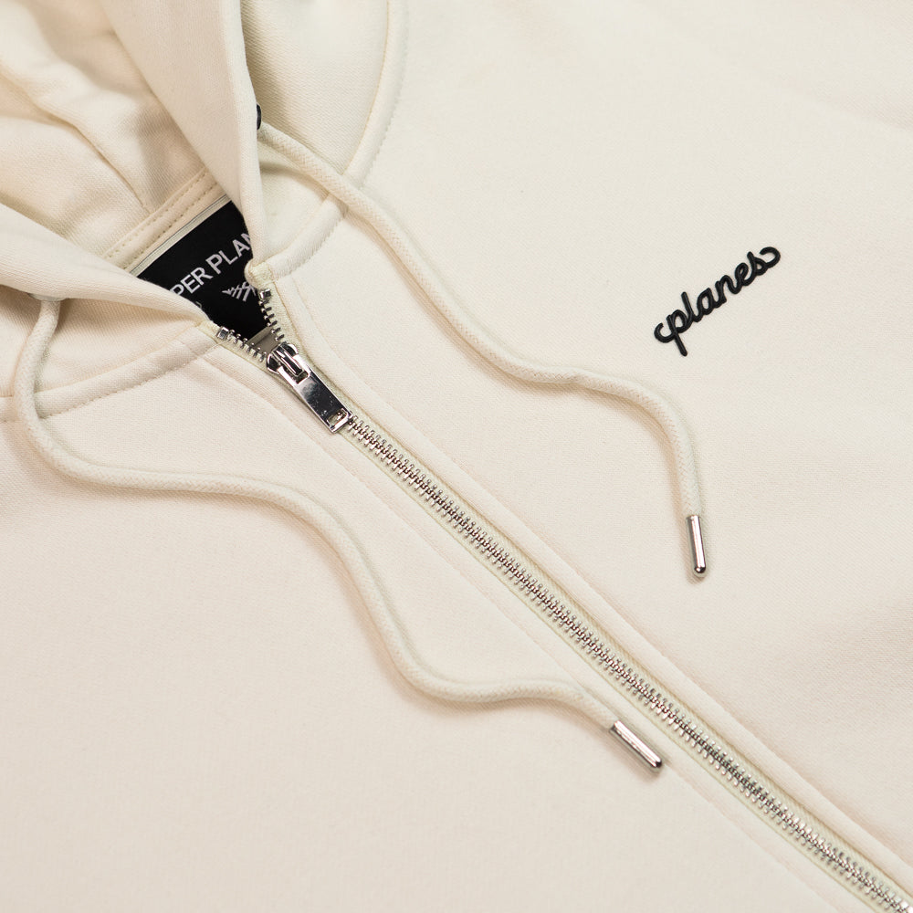 Planes Script Weld Zip-Up Hoodie (Oatmeal)