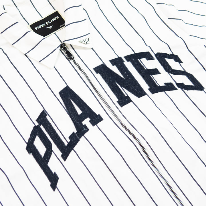 Planes Pinstripe Work Shirt (Cream/Navy)