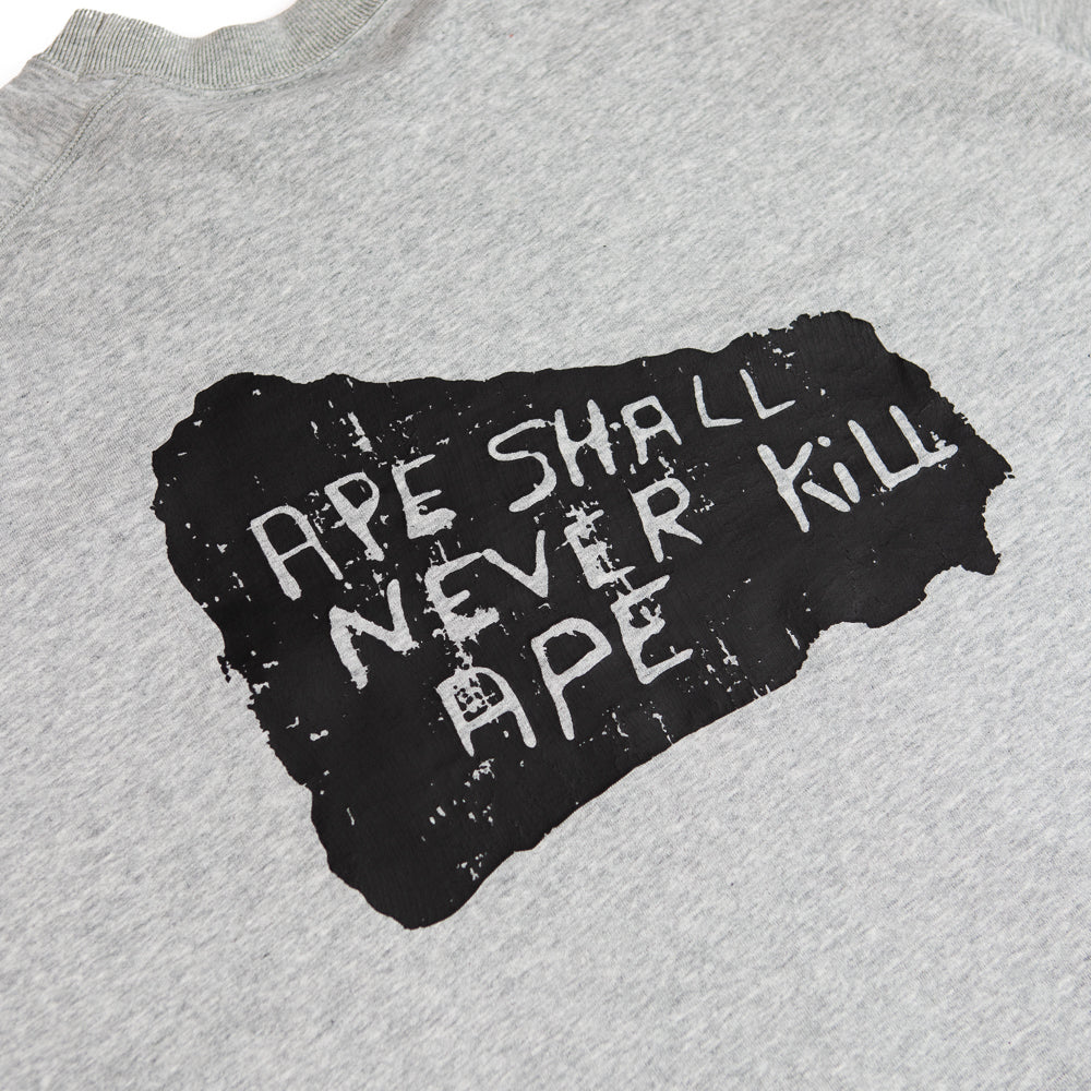 Bape Logo Reversible Loose Fit Crewneck Sweatshirt (Gray)