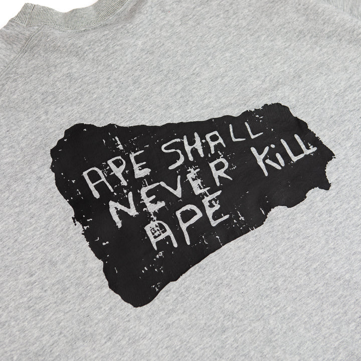 Bape Logo Reversible Loose Fit Crewneck Sweatshirt (Gray)