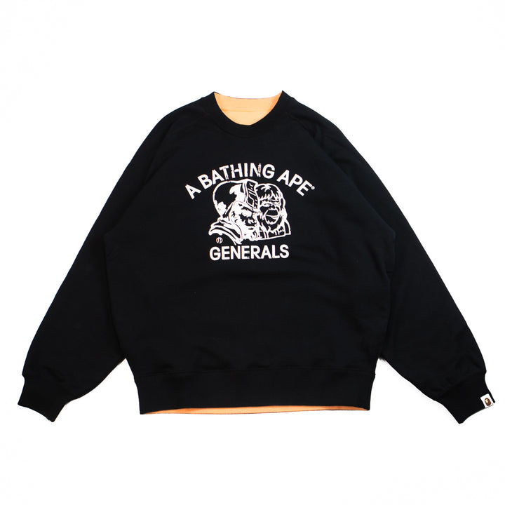 Bape Logo Reversible Loose Fit Crewneck Sweatshirt (Black)