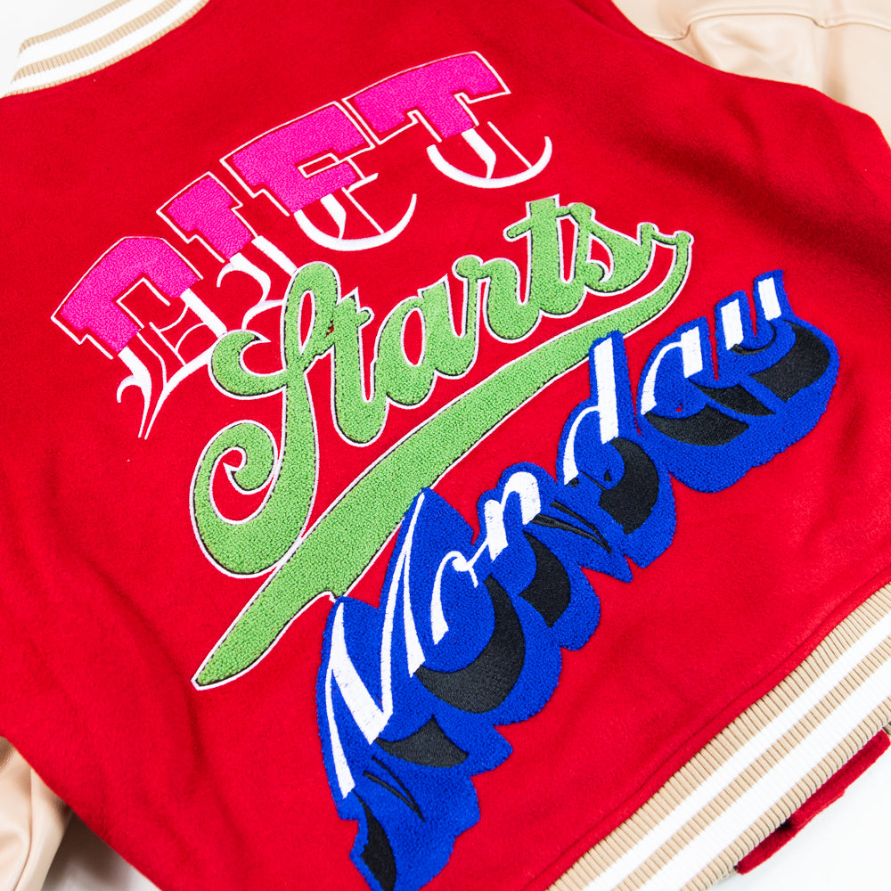 DSM Varsity Jacket (Red/Tan) – Corporate