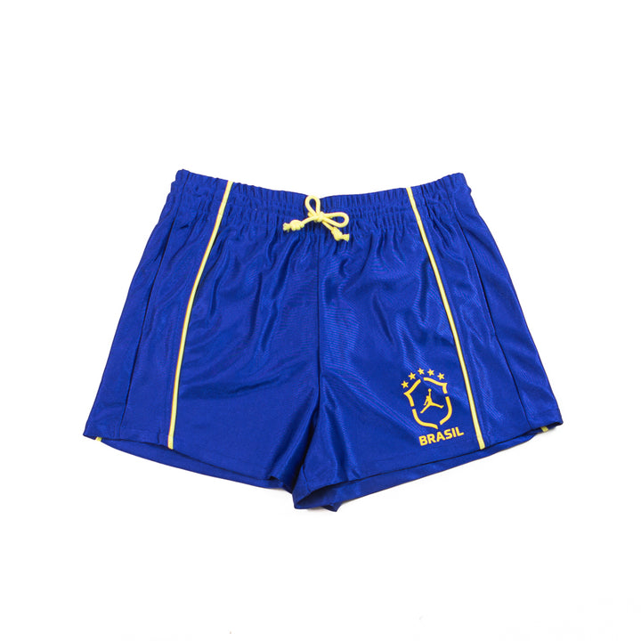 Jordan Brooklyn Women's Knit Brazil Shorts (Old Royal/Yellow Pulse)
