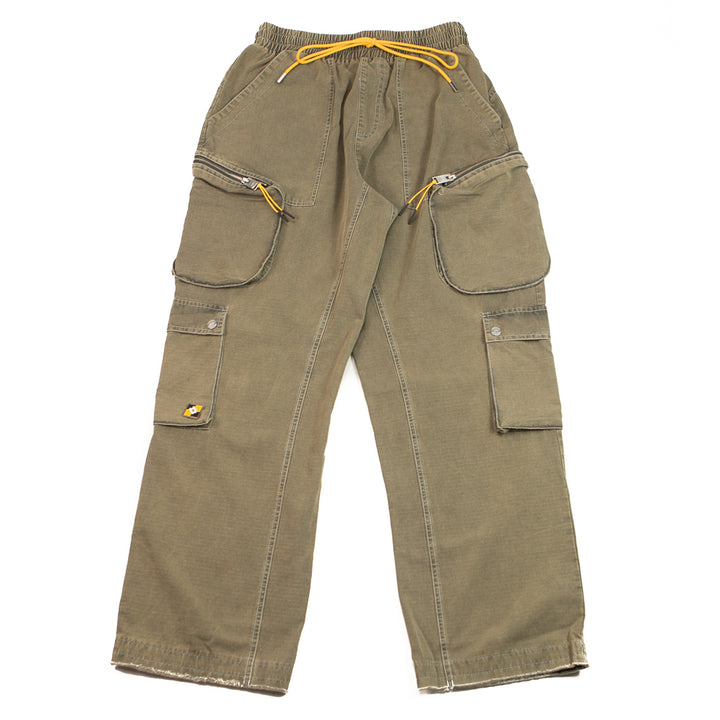 Contrast Cargo Pants (Military Olive)
