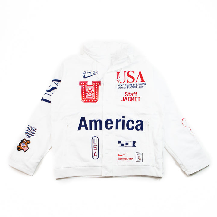 USA x VAA Men's Woven Staff Jacket (White/Deep Royal Blue)