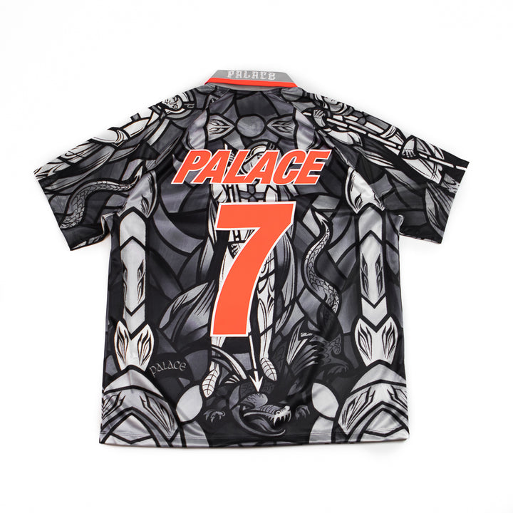 England x Palace Men's Short-Sleeve Jersey (Pewter Grey/Bright Crimson)