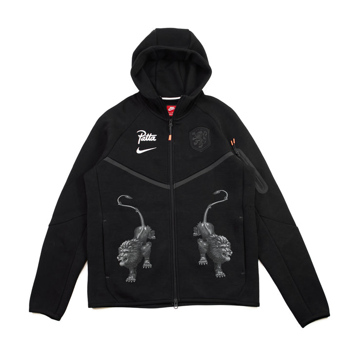 Netherlands X Patta Men's Tech Fleece Full-Zip Windrunner Hoodie (Black/White)