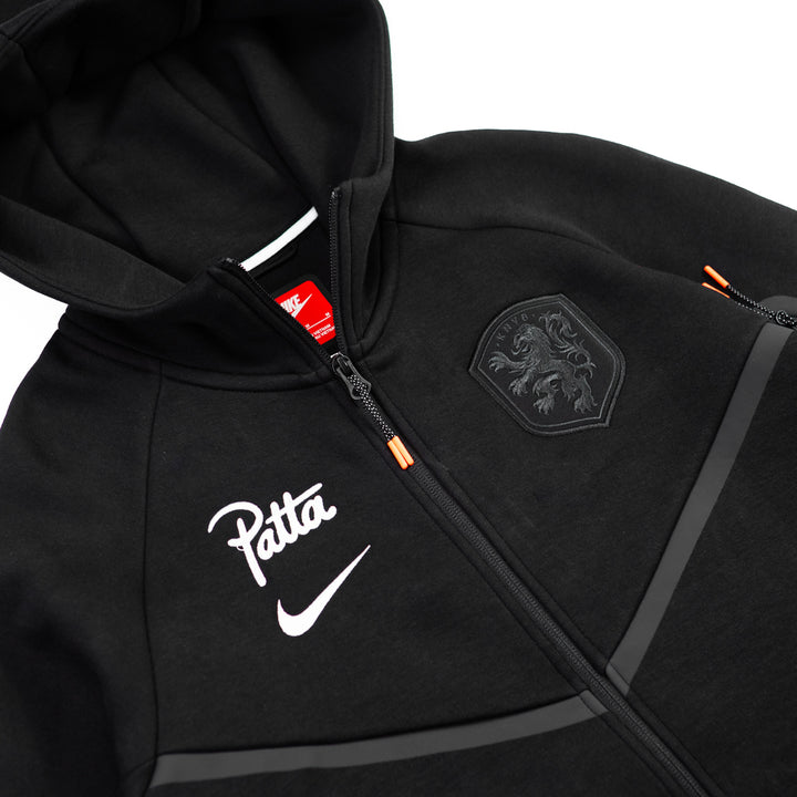 Netherlands X Patta Men's Tech Fleece Full-Zip Windrunner Hoodie (Black/White)