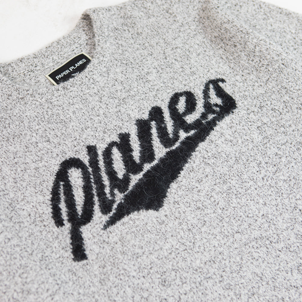 Planes Script Sweater Crew (Heather Grey)