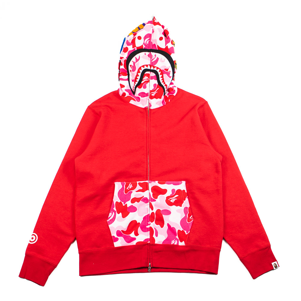 ABC Camo Shark Full Zip Hoodie (Red)