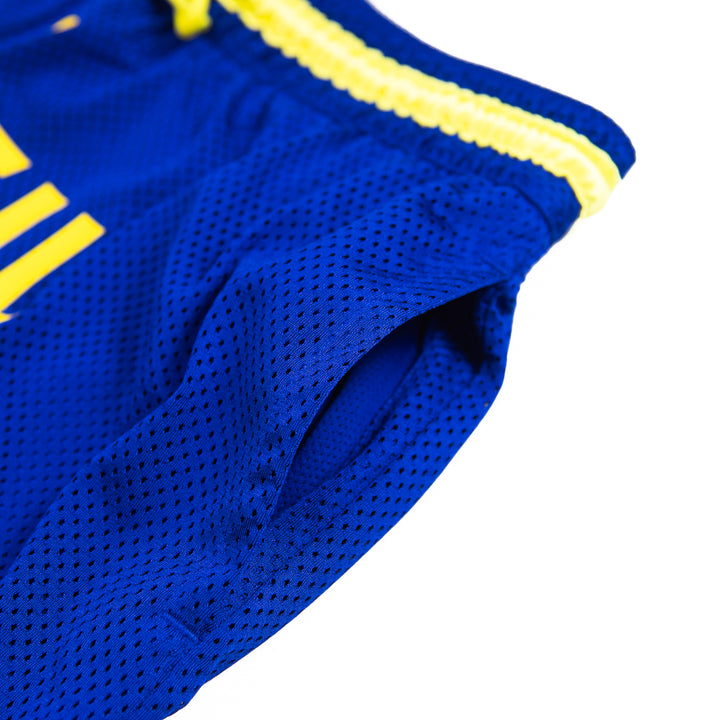 Men's Mesh Diamond Shorts (Old Royal/Yellow Pulse)