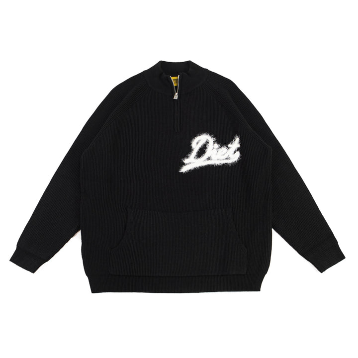 Waffle Knit Pullover (Black)