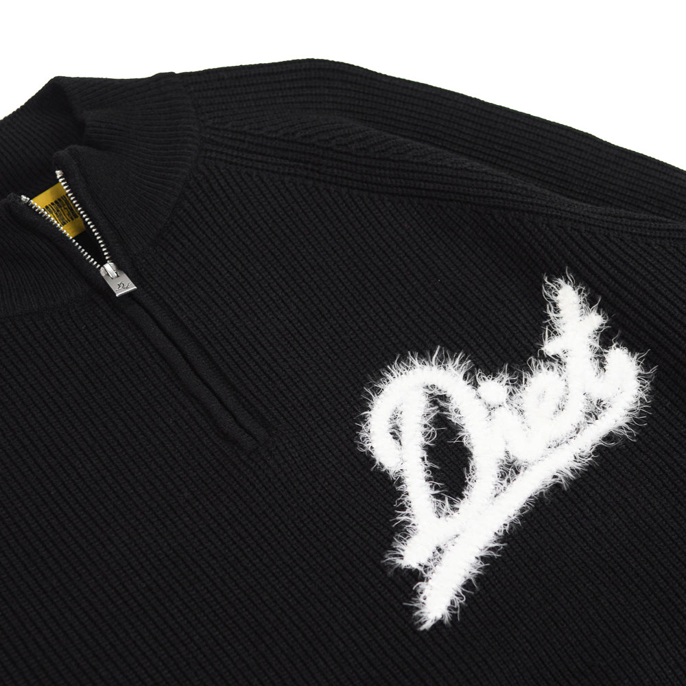 Waffle Knit Pullover (Black)